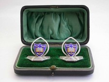 Cased Pair George V Silver &