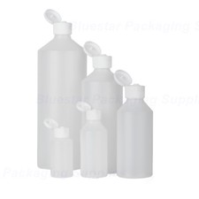 Plastic Bottles Natural HDPE with Flip Top Lid 50ml 100ml 250ml 500ml 1000ml