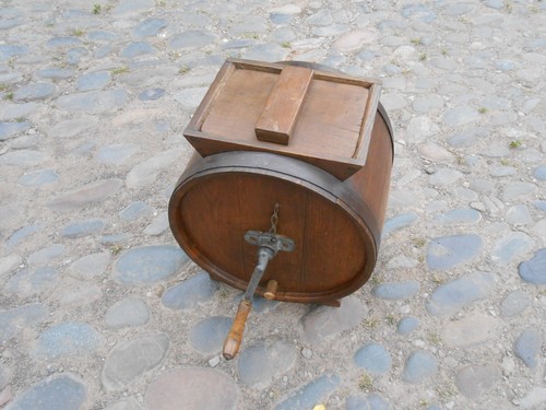 Antique oak butter churn - antique,