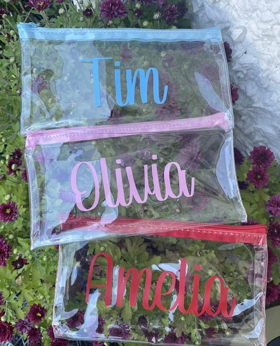 Personalised clear pencil case - personalised,