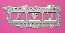 FILM STRIP + I HEART YOU Valentine's Love Heart Romance 4 Metal Cutting Dies Set