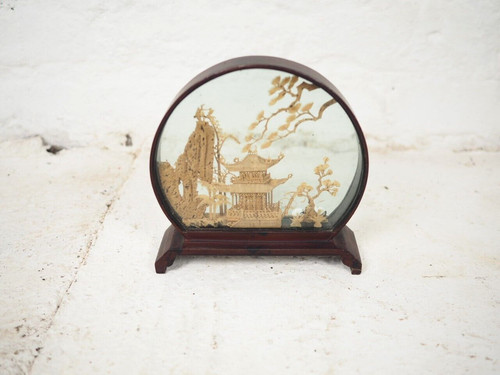 Vintage chinese carved - carved, cork