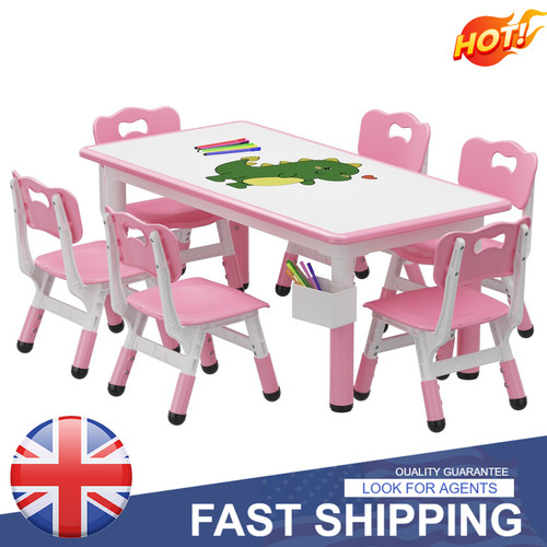 Childs kids table chairs - table, 6