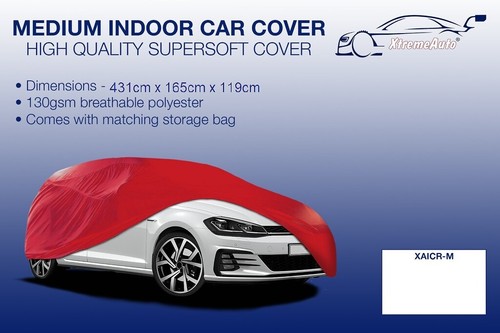 Medium red indoor car cover - medium,