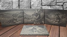 Schnauzer Slate Placemats. Engraved, Dinning Sets , Tableware