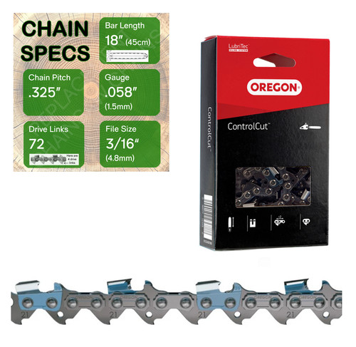 Oregon 21bpx072 chainsaw - 18",
