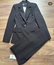 ZARA NEW WOMAN BLACK-FITTED TAILORED BLAZER JACKET AND MATCHING TROUSERS Size S