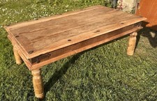 Large Rustic Vintage Solid Sheesham Wooden Coffee Table