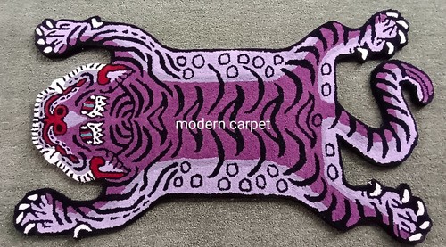 Purple tiger skin rug animal - tiger,