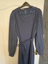 STUNNING VINTAGE NORMAN LINTON NAVY LONG MIDI DRESS SIZE 12 CHRISTMAS PARTY