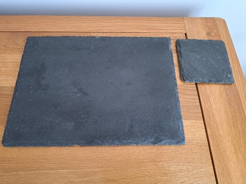 Slate placemat and coaster set - placemat,