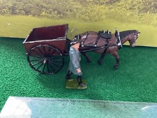 Vintage Britains Lead Farm. Carter With Horse & Yard Cart. 1/32 Scale.