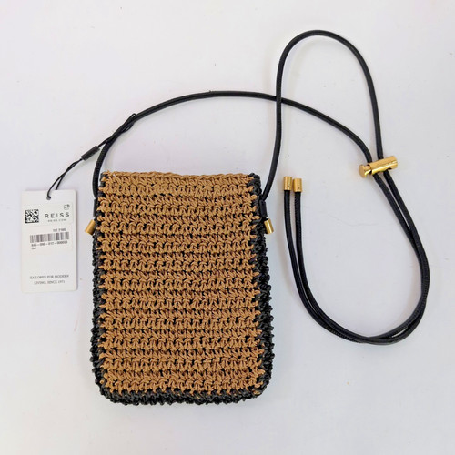Reiss taylor raffia bag tan - taylor,