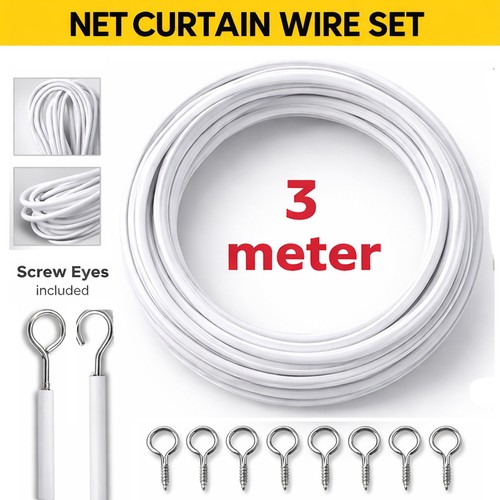 Net curtain wire window - 3m,