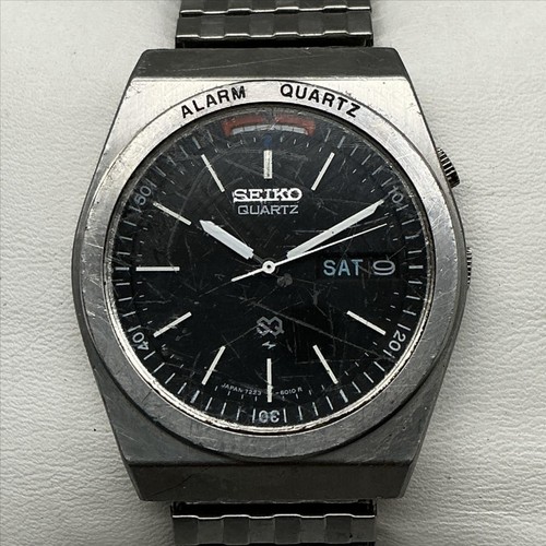 Vtg seiko alarm mens watch - alarm, sq