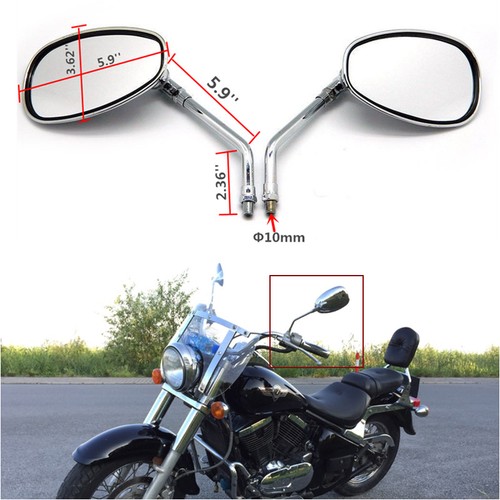 Chrome oval rear view mirrors - rear-view,