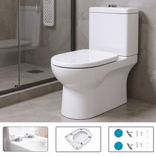 Luxury Toilet Seat Heavy Duty White Soft Close Top Quick Release Hinges