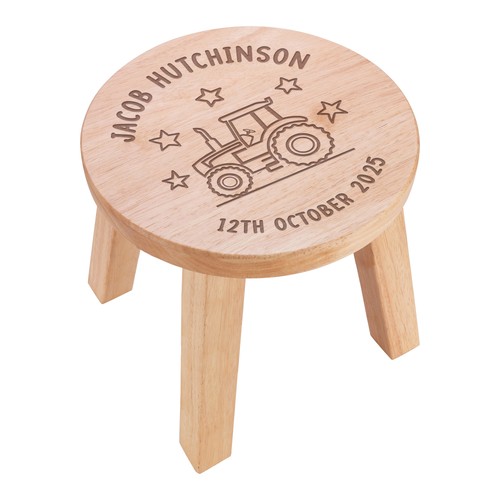 Personalised wooden stool - wooden,