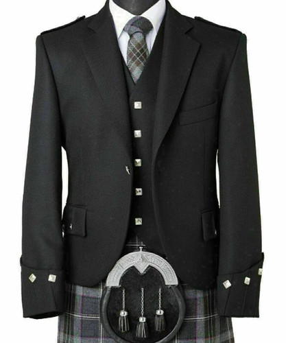 Black men argyle kilt jacket - men's,