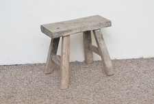 small vintage wooden milking stool rustic  Scandinavian style - FREE POSTAGE