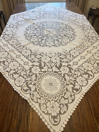 Vintage machine lace - lace, beige