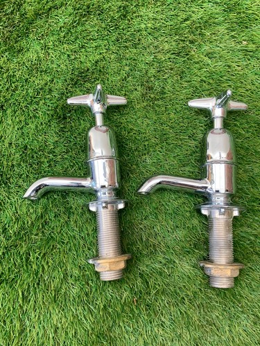 Pair vintage chromed brass - of,