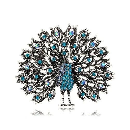 Peacock stone brooch elegant - peacock,