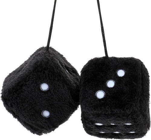 Pair black fuzzy plush - 3”,
