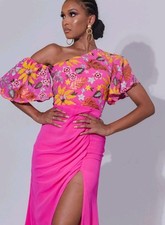 Virgos Pink Raisa Embellished Maxi Dress