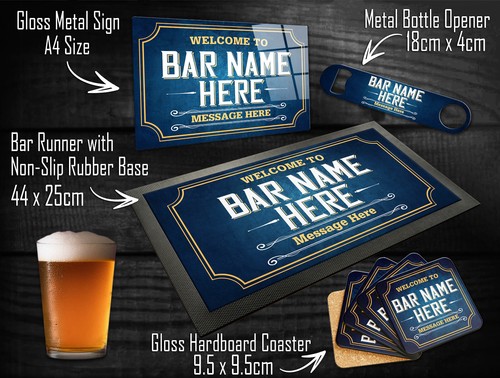Personalised bar items for - personalised,