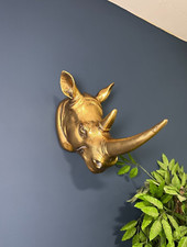 Gold Rhino Head Wall Decor