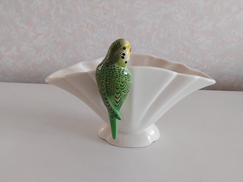 Sylvac green budgie vase - sylvac,