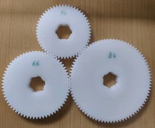 54T, 66T, 84T Colchester Student 1800 change gears, made to order from delrin.