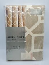 Ashley Wilde Fully Lined Pair Of Linen Curtains 66x54" Tavoy Natural