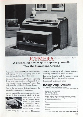 Hammond organ advert 1961 - hammond,