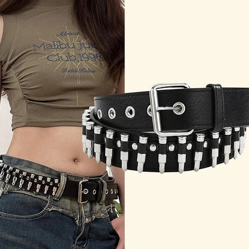 Womens punk studded belt - belt, pu