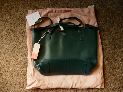 Radley leather handbag green - radley,