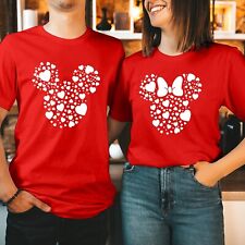 GIRL BOY Mickey Minnie Mouse Head Doodle Hearts Funny Valentine's Day T-Shirt