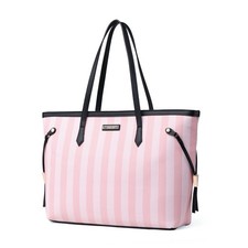 Victoria Secret Vintage Carry All Tote Bag - Pink And White Iconic Stripe