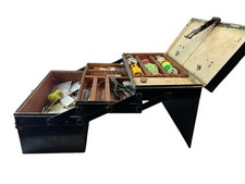 Antique Metal Fly Tying Cantilever Station - Original Materials, Lockable Etc