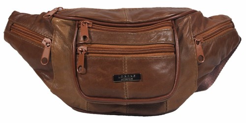 Large black leather waist - black,
