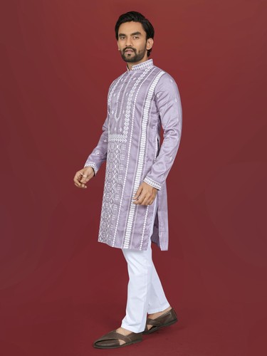 Mens purple kurta readymade - purple,