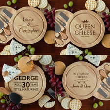 Personalised Cheese Board And Knifes Set Weddings Anniversary Birthday Gift Idea