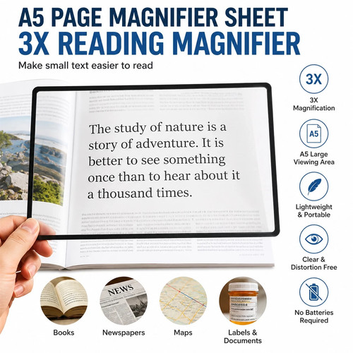 Page magnifier sheet - magnifier, 3x