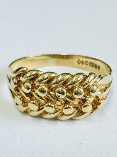 9ct yellow gold keeper ring - gold,