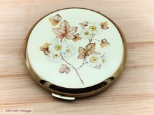 Stratton little white flowers-Vintage Ladies Powder Compact-1pi