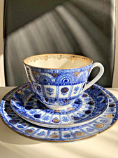 Lomonosov porcelain tea coffee set 3 pieces. Hand decorated.