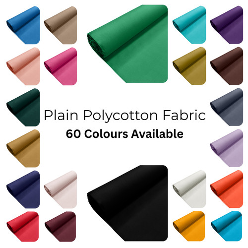 Plain polycotton fabric - plain,