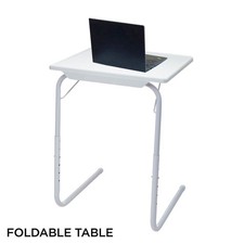 NEW PORTABLE TABLE MATE LAPTOP DINNER TRAY ADJUSTABLE FOLDING DESK METAL STRONG