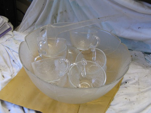 Vintage glass punch - punch, bowl
